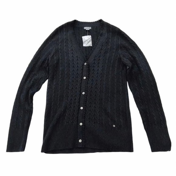 Eddie Bauer Sweaters - Final⬇️ NWT Eddie Bauer Black Metallic Ribbed Cardigan L Tall